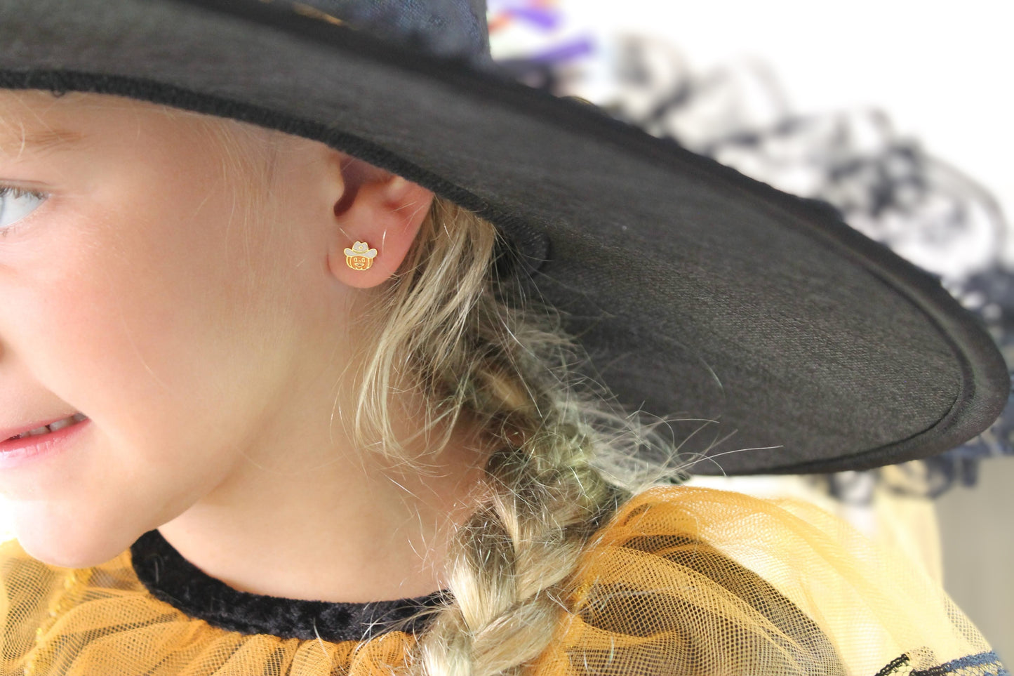 western cowboy pumpkin gold hypoallergenic earrings